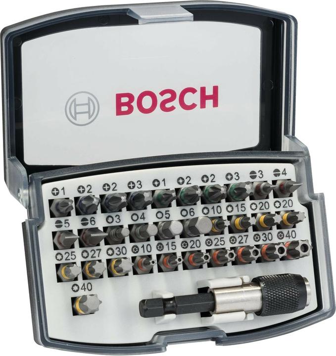 Actual product image Bosch Professional Zubehör Bit Set 32 pieces Accessories 2 (Cross Phillips PH M1, Cross Pozidriv PZ M1, Cross Pozidriv PZ M2, Cross Phillips PH M3, Cross Pozidriv PZ M3, Hexagon socket TX with hole M10, Hexagon socket TX With hole M25, Hexagon socket TX with hole M27, Hexagon socket TX with hole M30, Hexagon socket TX With hole M40, Hexagonal (hexagonal) M3)