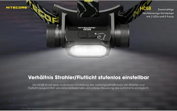 Actual product image Nitecore HC68 - 2000 Lumen, E-Focus (2000 lm)