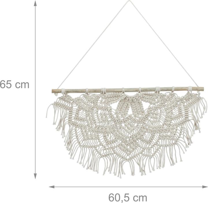Produktbild Relaxdays Makramee Wandbehang (60.5 x 1.5 x 65 cm)