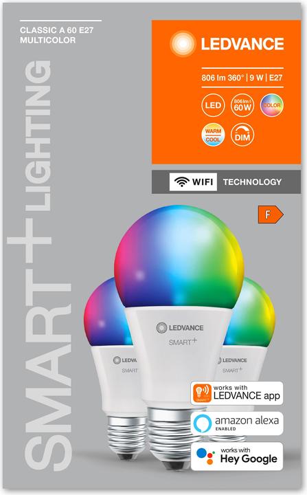 Productafbeelding Ledvance Smart Classic 60 (E27, 9 W, 806 lm, 3 x, F)