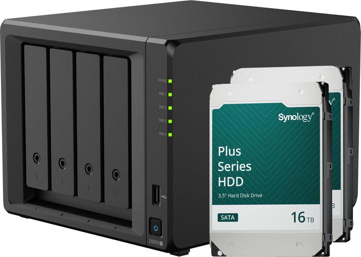 Actual product image Synology DS925+ (2 x 16 TB, Synology HAT 33xx)