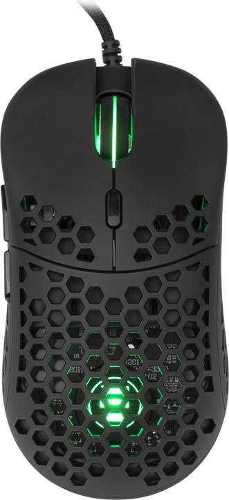 White Shark Ultra light Gaming mouse eShark Naginata Black, 60g, Pixart PMW3389 sensor, with RGB backlight (Cable)