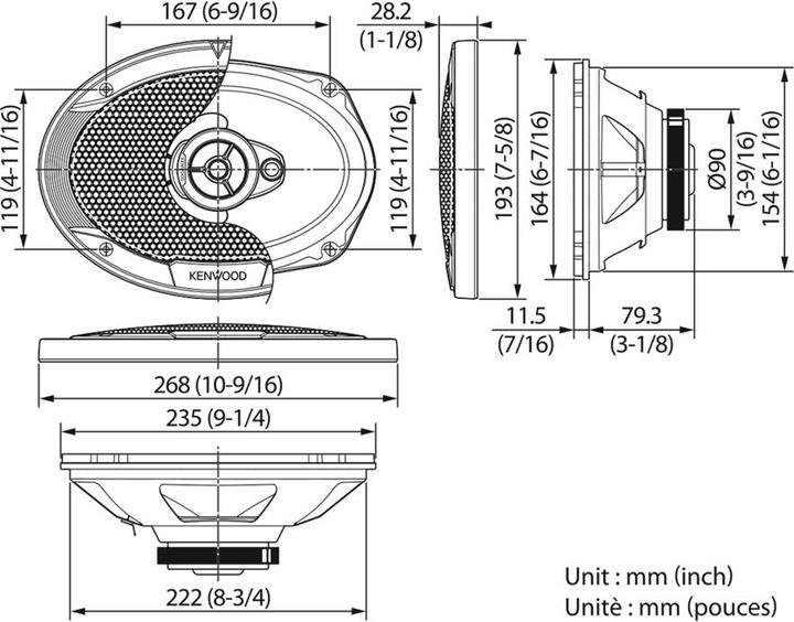 Actual product image Kenwood Corp. KFC-S6976EX (500 W, 3483.86 cm, 6 x 9")