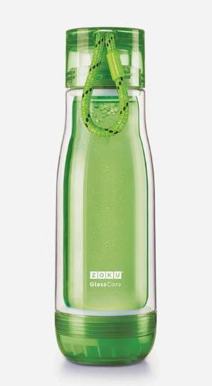 Actual product image ZOKU Drinking Bottle Glass Core 475ml Green (0.48 l)