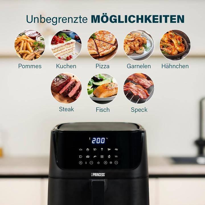 Image du produit Princess Friteuse numérique à air chaud 6,5 L avec séparateur (Prise UE)