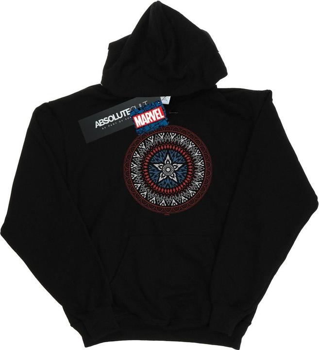 Actual product image Womens/Ladies Captain America Ornamental Shield Hoodie (XL)