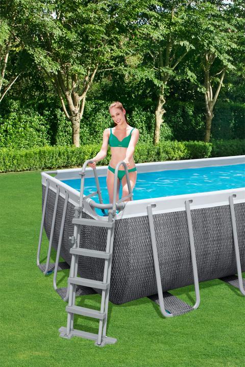 Produktbild Bestway Zwembad - Power Steel Rechthoek - 488 x 224 x 122 cm - Rotan - met Filterpomp 5.7 m3 (488 x 244 x 122 cm)