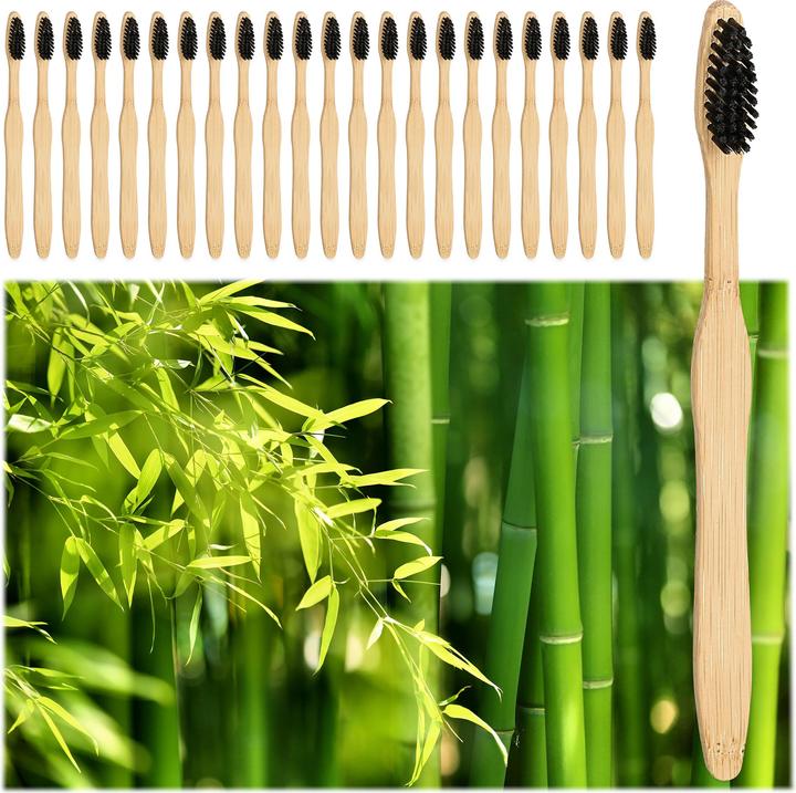 Actual product image Relaxdays Bamboo toothbrushes (Medium, 24 x)