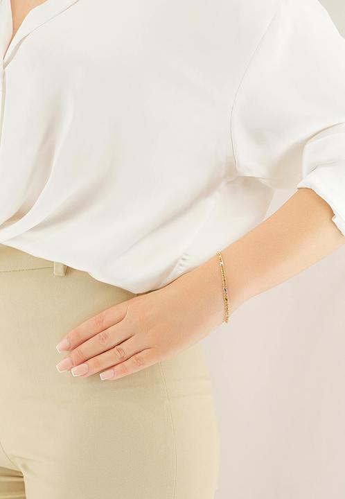 Produktbild Muau 8er-Kette (19 cm, 750, Weissgold, 18K Gelbgold)