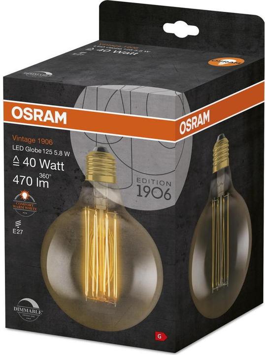 Produktbild Osram Vintage 1906 Led Classic Slim Filament Globe (E27, 5.80 W, 470 lm, 1 x, G)