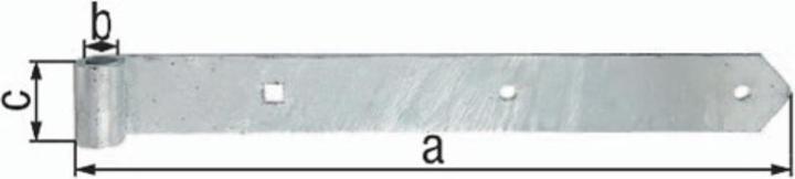 Actual product image GAH Shutter hinge width 60 mm length 1000 x 60 mm thickness 8 mm steel hot-dip galvanised Ø 20 mm