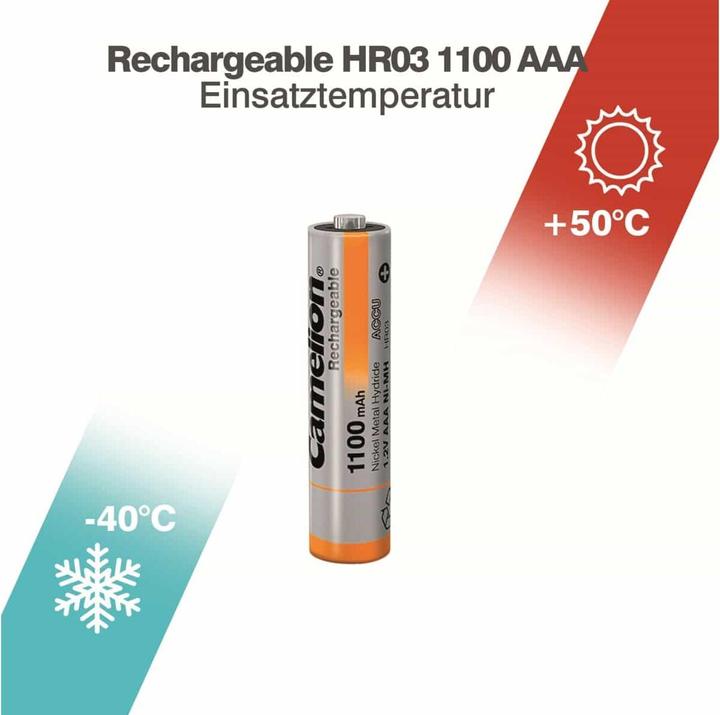 Immagine prodotto Camelion Ricaricabile Accu (4 pz., AAA, 1100 mAh)