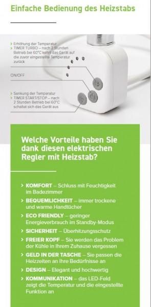 Produktbild Mert - Digitaler Regler KMX1 Inklusive Heizpatrone 1000W, Chrom, mit Spiralkabel und Stecker