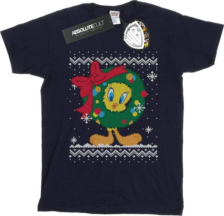 Produktbild Looney Tunes Tweety Pie Christmas Fair Isle TShirt (M)