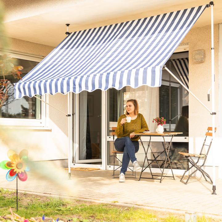 Actual product image Relaxdays Telesopic Canopy Blue White (2 m)