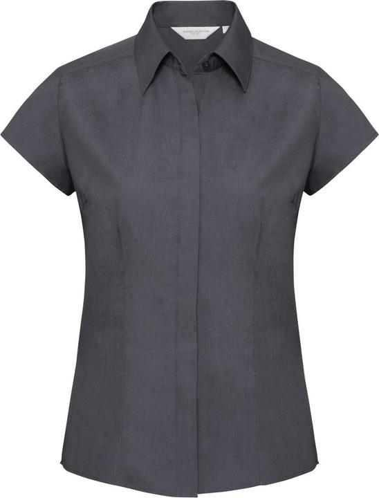Produktbild Russell Collection Easy Care Fitted Poplin Bluse kurzarm (XXL)