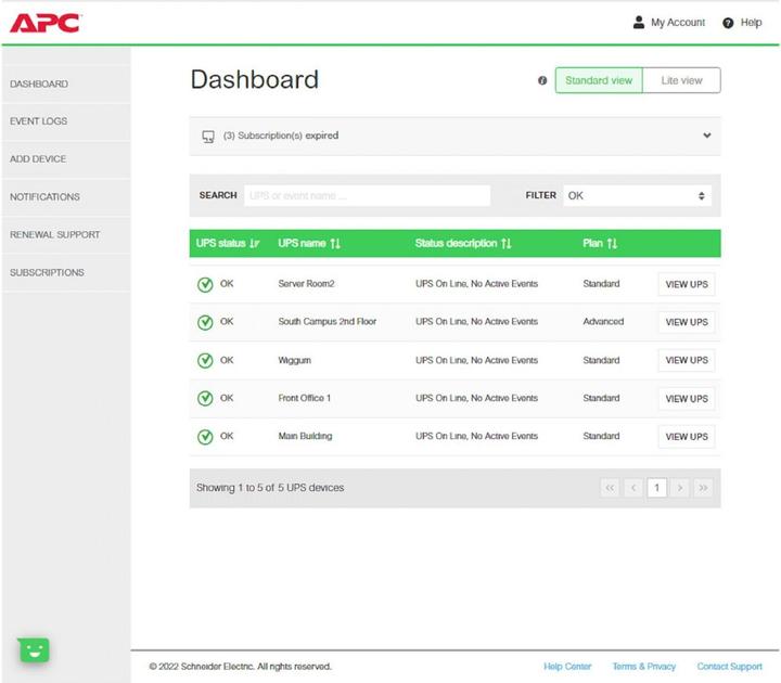 Actual product image APC SmartConnect 1-UPS Standard 3Y Plan