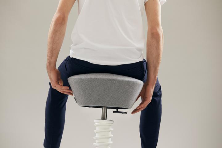 Actual product image Aeris Stool Swopper 102HBSTWH white/blue, with castors