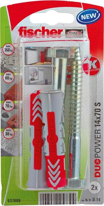 Image du produit Fischer SB Tampon en nylon Duopower avec vis (2 pcs)