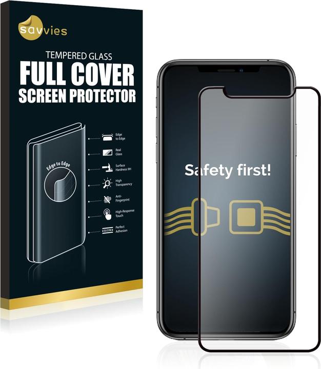 Image du produit Savvies Protection d'écran intégrale Verre de protection blindé (1 pièce(s), Apple iPhone X)