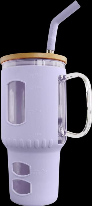 Immagine prodotto Gewürzladen Näfels Glasbecher mit Strohhalm & Bambusdeckel (0.96 l)