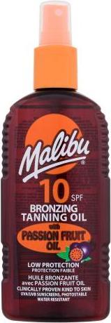 Malibu Bronzing Tanning Oil Passion Fruit Oil SPF10 - Waterproof Tanning Oil Spray with Passion (Selbstbräunungsöl, 200 ml)