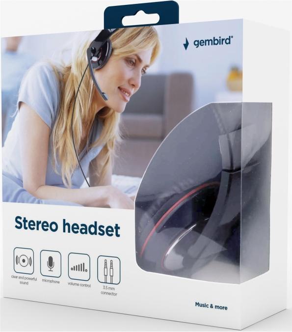 Produktbild Gembird MHS-001 - glänzend schwarz (Kabelgebunden)