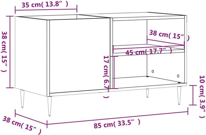 Actual product image VidaXL Plattenschrank Betongrau 85x38x48 cm Holzwerkstoff
