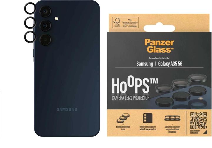 Produktbild PanzerGlass Hoops Camera Lens Protector (1 Stück, Samsung Galaxy A35, Samsung Galaxy A34 5G)