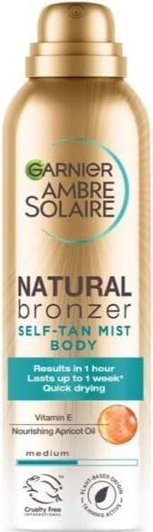 Immagine prodotto Garnier Ambre Solaire Natural Bronzer Self-Tanning Spray 150 ml Face (Schiuma autoabbronzante, 150 ml)