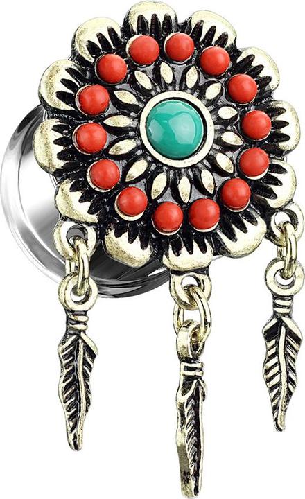 Immagine prodotto Star Piercing Spina svasata Fiore tribale con ciondolo (Ottone, Acciaio chirurgico 316L)