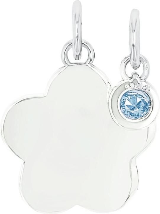 Actual product image Amor Cupid pendant for ladies, 925 Sterling silver, glass | flower (Silver 925)