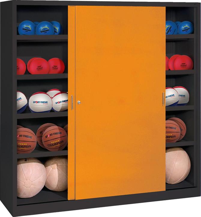 C+P Ballschrank (HxBxT: 195x120x50 cm, mit Vollblech-Schiebetüren, Typ 4)