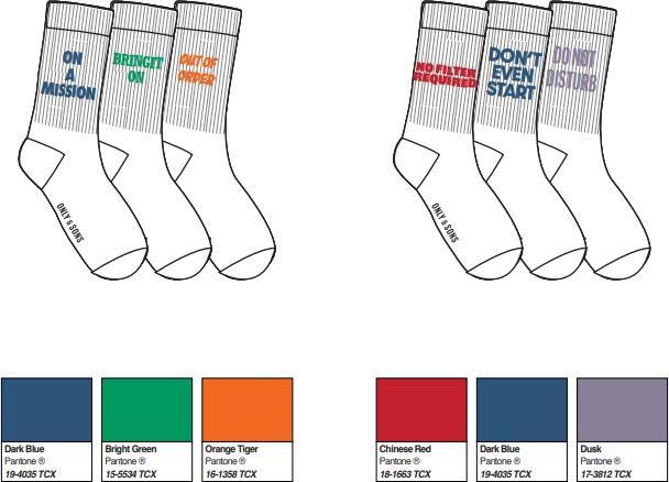 Actual product image Only & Sons Onsrody Text 3-Pack Tennis Sock (pack of 3, 43 - 46)