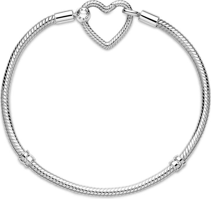 Image du produit Pandora Bracelet Moments Snake Chain fermoir coeur (17 cm, Argent sterling 925)