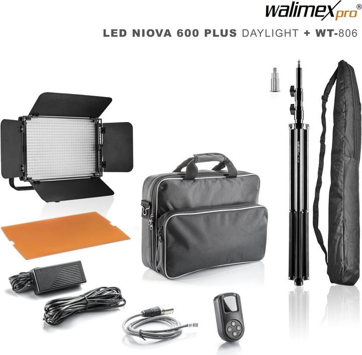 Actual product image Walimex LED Niova 600 Plus Daylight + Tripod WT-806 (Surface luminaire)