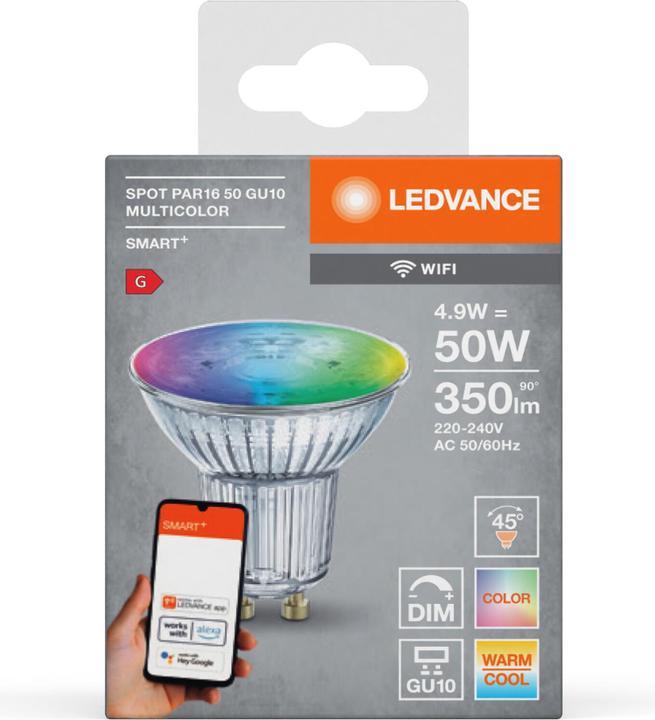 Actual product image Ledvance Smart+ Wifi Spot (GU10, 5 W, 350 lm, 1 x, G)