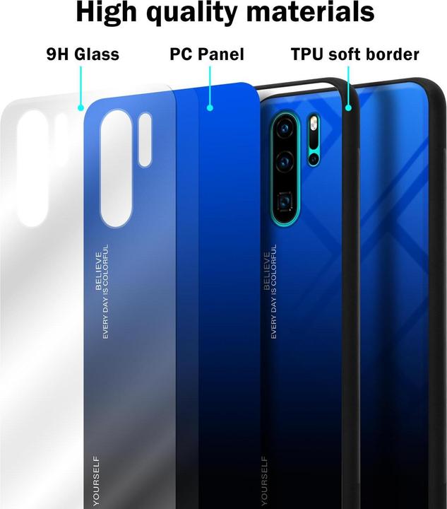 Image du produit Cadorabo Couverture en verre TPU 2 couleurs (Huawei P30 Pro)