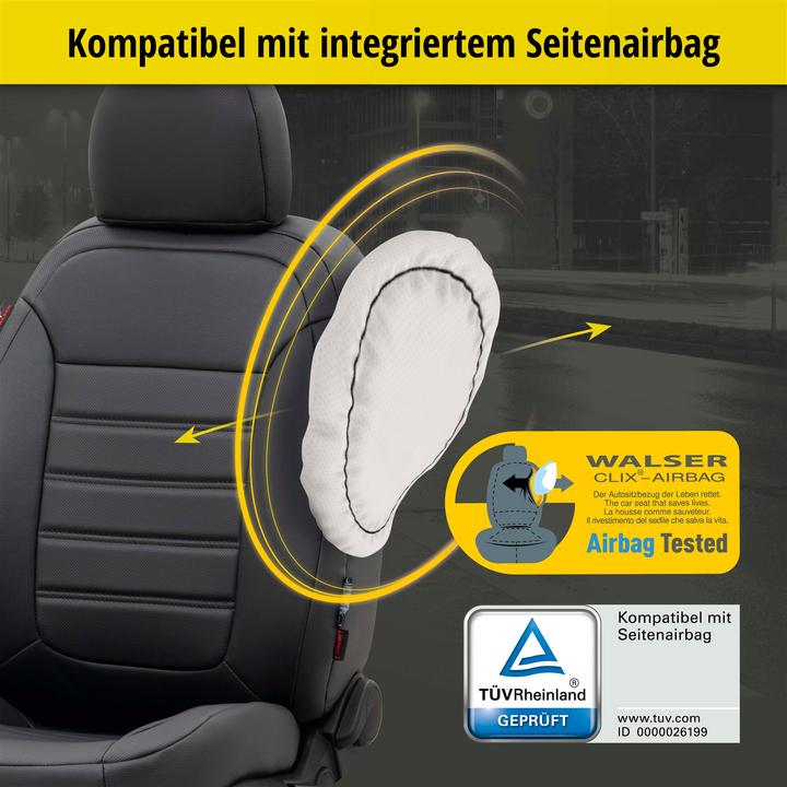 Image du produit Walser Housse de siège pour Ford Focus II Turnier 07/2004-09/2012, 2 housses de siège individuelles