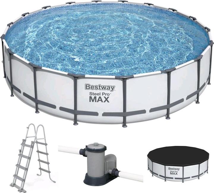 Produktbild Bestway Steel Pro MAX Frame Pool KomplettSet mit Filterpumpe Ø 549 x 122 cm (549 x 122 cm)