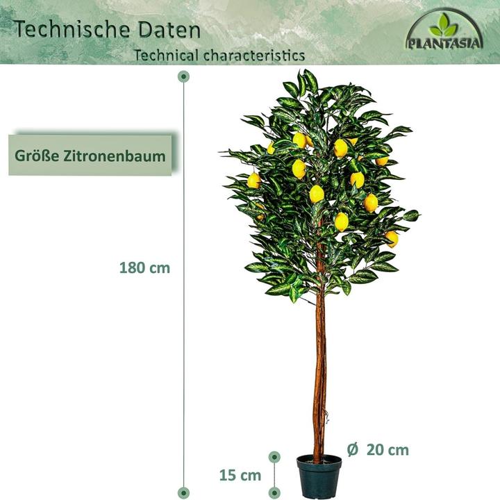 Produktbild Plantasia Kunstpflanze Zitronenbaum 180cm (180 cm)