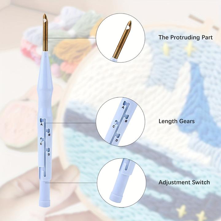 Produktbild Activity Board Punch Needle Embroidery Starter Kit mit Muster und Anleitung, Kreuzstich Kit 20x20cm/7.87x7.87inch