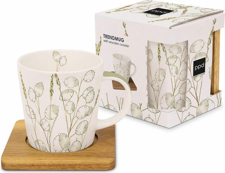 Produktbild ppd Kaffeetasse Naturtrend mit Holzuntersetzer (350 ml, 1 x)