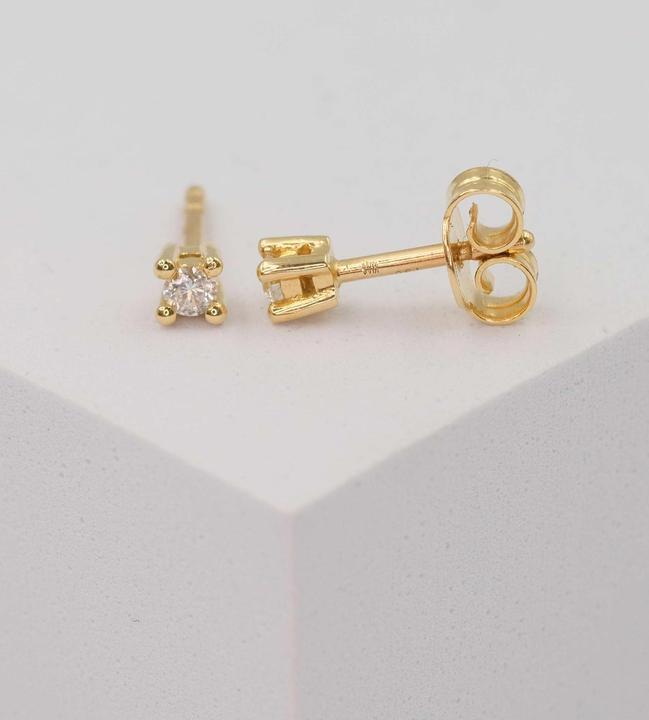 Actual product image Muau Stud earrings 4-handle setting (750/18K yellow gold)