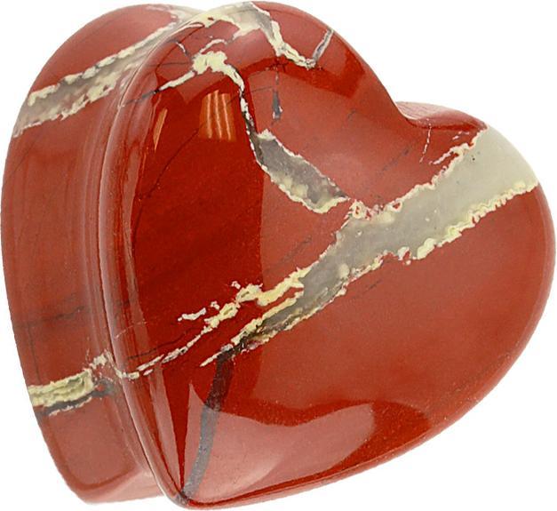 Produktbild Star Piercing Flared Plug Herz aus rotem Jaspis Stein (ohne Messing, Mineralisch)