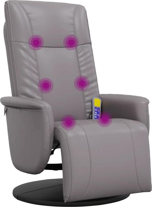 Actual product image VidaXL Massage chair with footrest grey imitation leather, colour
