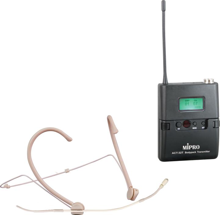 Image du produit Mipro Émetteur de poche avec casque (12 h, Fonctionnement sur piles)