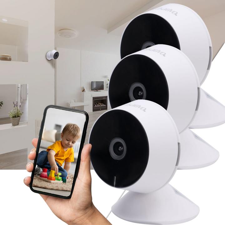 Image du produit Casativo Lot de 3 caméras de surveillance IP Full-HD, vision nocturne IR intelligente (1920 x 1080 Pixels)