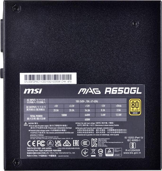 Produktbild MSI MAG A650GL (650 W)