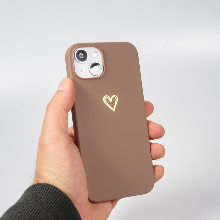Image du produit PhoneLook Coque Silicone mat dessin coeur doré (Apple iPhone 15 Pro Max)